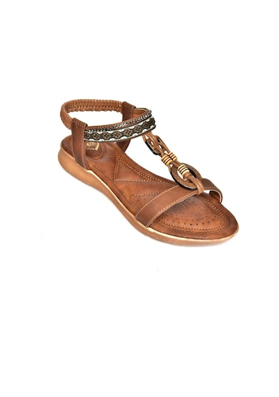 Fox Shoes S258016809 Taba Alçak Tabanlı Kadın Sandalet Taba