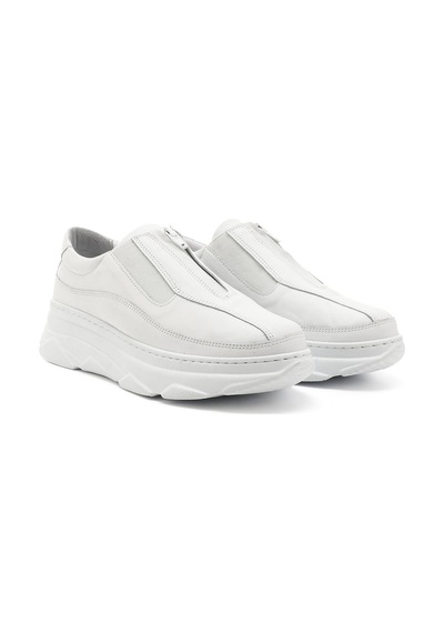 Gönderi(R) Gönderi R Beyaz Fermuarlı Dolgu Taban Hakiki Deri Sneaker Beyaz
