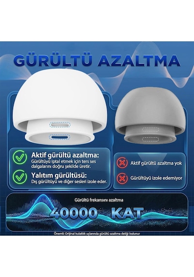 Caseonn Apple Airpods Pro 2 / Airpods Pro Uyumlu Yedek Silikon Kulaklık Ucu 4 Farklı Boy Xs/s/m/l - Beyaz