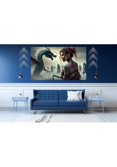 Ti-play Assassin Woman Saldırı 60x90cm Modern Samuray Pvc Çerçevesiz Tablo