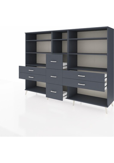 Hyperion Dolap 8 Raflı 7 Çekmeceli 220x44x163 Antrasit-antrasit Antrasit-antrasit Hyperion Dolap 8 Raflı 7 Çekmeceli 220x44x163 Antrasit-antrasit Antrasit-antrasit