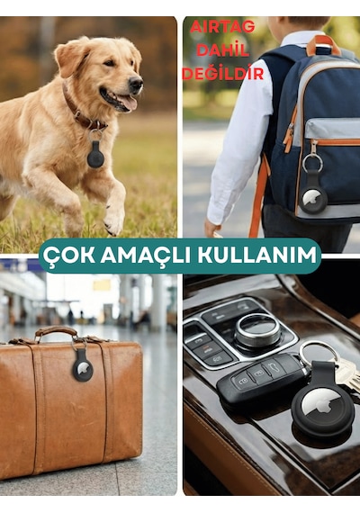 Gözcü Mobil Airtag Uyumlu Anahtarlıklı Koruyucu Silikon Dayanıklı Koruyucu Airtag Kabı Akıllı Takip Cihaz Kılıfı Siyah