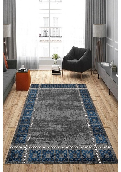 Eliana Home Dijital Baskı Yıkanabilir Kaymaz Taban Salon Halısı Ve Yolluk Rvg0821-fnl31 Mavi