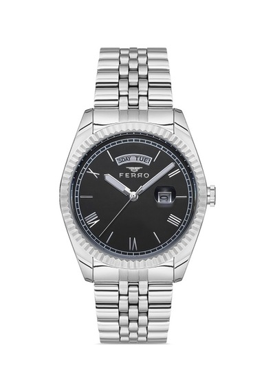 Ferro F11130a-a2 Quartz Çelik Gri Siyah Kadran 41 Mm Erkek Kol Saati