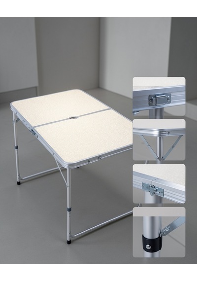 Katlanabilir Kamp Masası Seti 4 Kişilik 50-65 Cm Ayarlanabilir Yükseklik Çok Renkli