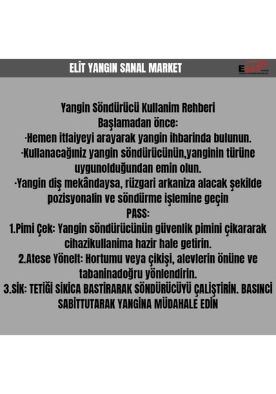 Yangın Söndürme Tüpü Ruhsata Uygun 6 Kg Kkt Kimyevi Tozlu Söndürücü