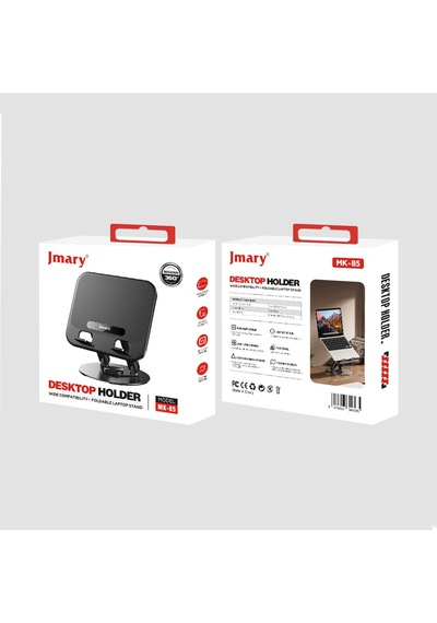 Jmary Mk-85 360 Derece Ayarlanabilir Çok Fonksiyonlu Apple Uyumlu MacBook Notebook Standı Siyah
