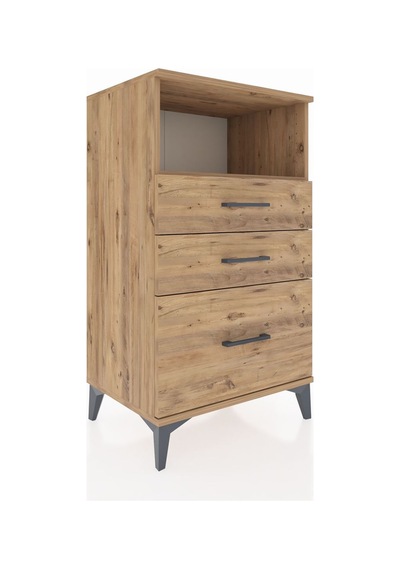 Hyperion Komodin Tek Raflı 3 Çekmeceli 60x44x106 Çam-çam Çam