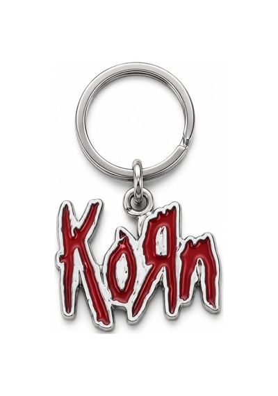Korn Logo Metal Anahtarlık Kırmızı Emaye Detaylı Rock Müzik Temalı Anahtarlık