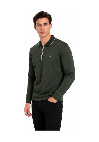 Advante Erkek Mevsimlik Spor Polo Yaka Fermuarlı Sweatshırt Bgl-st05468 Haki