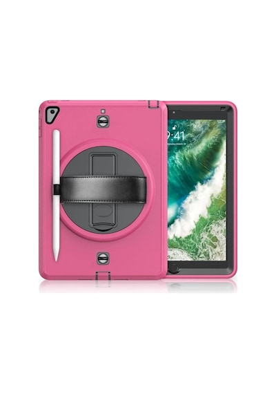 Mey İthalat Apple iPad 5 Air 9.7 Kılıf Strap-c Otterbox Tablet Kapak - Pembe Tablet Kılıfı