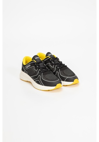 BOSS Erkek Bağcıklı Marka Logolu Spor Stil Siyah Sneaker 50498933-007 Siyah Siyah