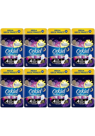 Orkid Platinum Hijyenik Ped Gece Extra 112 Adet Anne Kız Paketi (