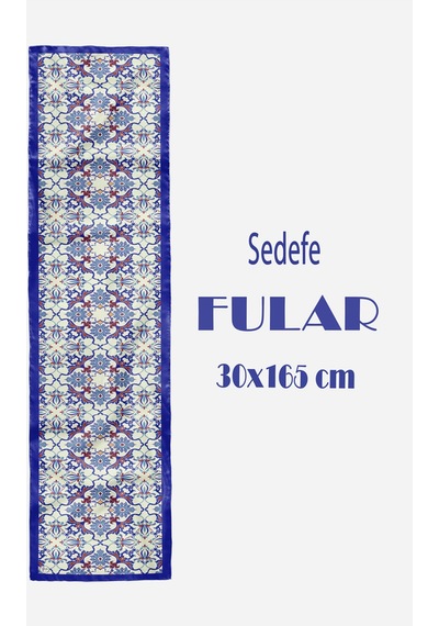 Sedefe Desen Şık & Zarif Kadın Aksesuarı Saten Fular 30x165cm Çok Renkli