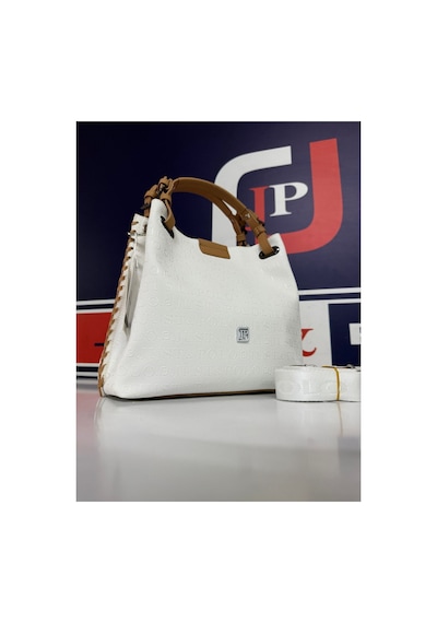 Just Polo Kadın Beyaz Kabartma Desenli Mıknatıslı Çıtçıt Kapama El Çantası 4031mh 43128487