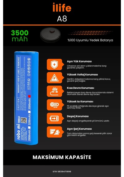 İlife A8 3500mah Robot Süpürge Bataryası