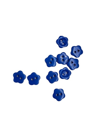 10 Adet 10 mm Çiçek Düğme Lacivert