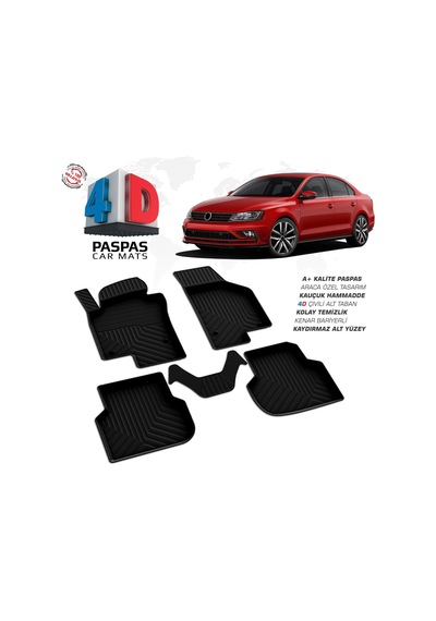Vw Jetta 4d Araca Özel Havuzlu Kauçuk Paspas 2011 Ve Üzeri