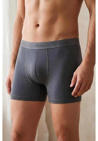 Yıldız Çamaşır Erkek Modal Likralı Boxer 36-37-38-39-40-41-42 - 6 Adet Füme