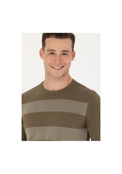 U.S. Polo Assn. U.s. Polo Assn. Bisiklet Yaka Slim Fit Erkek Kazak Natur Haki
