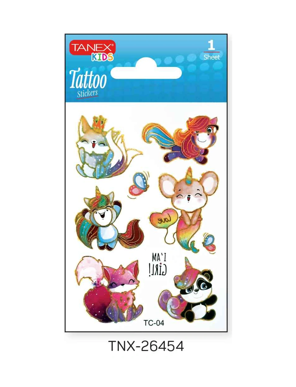 Tanex 7,5x10,5mm Neşeli Mini Tatoo Etiket Tnx-26454