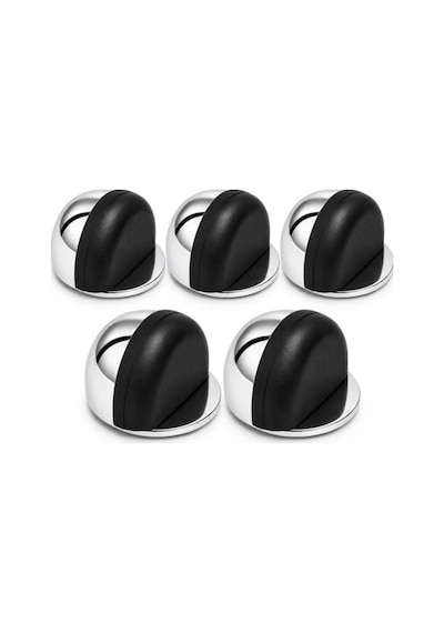 Yarımay Yapışkanlı Kapı Kolu Stoperi, Metal Kapı Tamponu, Koruyucu Kapı Durdurucu 5, Krom