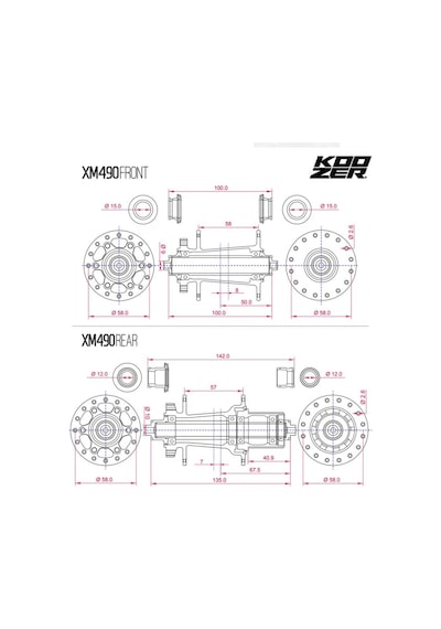 Koozer Xm490 Ön Arka Göbek Seti 32 Delik Rainbow
