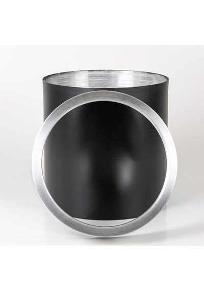 Rüzgar Yapay Çiçekçilik 22x22 Metal Saksı Siyah Gümüş