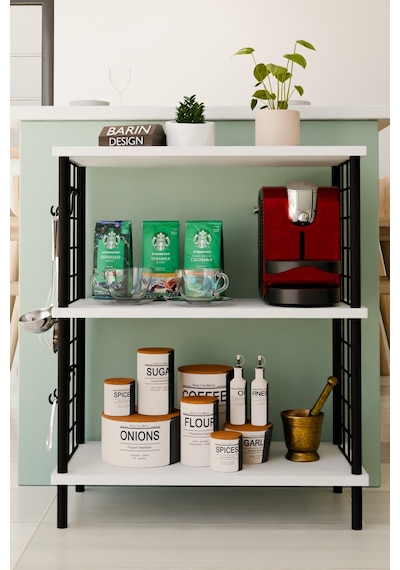3 Raflı Telli Çevir-kur Çok Amaçlı Raf Ünitesi Metal Gövde Mutfak Düzenleyici Pratik Organizer Beyaz 3 Raflı Telli Çevir-kur Çok Amaçlı Raf Ünitesi Metal Gövde Mutfak Düzenleyici Pratik Organizer Beyaz