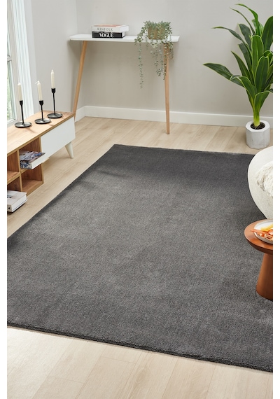 Mariesse Home Puffy Düz Renk Peluş Kalın Dokuma Kesme Yolluk Makina Dokuma Halısı 4500-antrasit