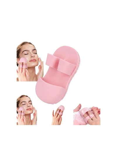Silikon Cilt Yüz El Temizleme Ve Peeling Fırçası, Pembe