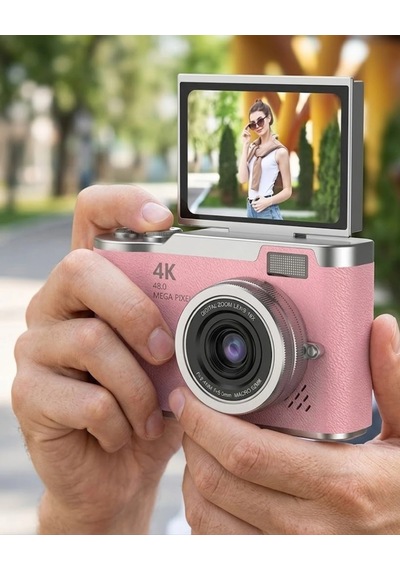 48 Mp Dijital Kamera Flip Ekran 18x Zoom Vlog Selfie Kamera