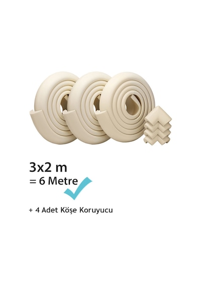 Evokids 6 M Kenar + 4 Adet Köşe Krem Kauçuk Çok Renkli