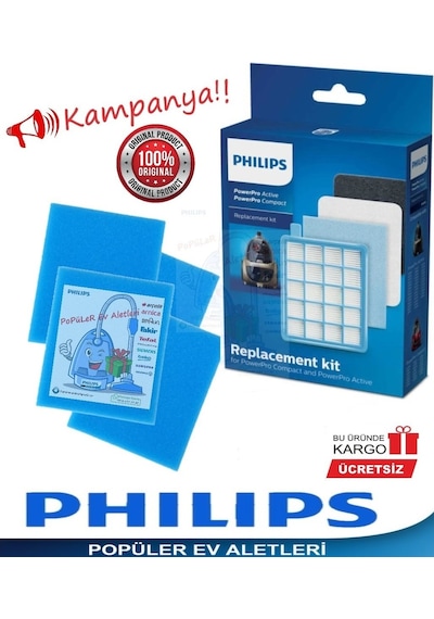Phılıps Uyumlu Fc 9325 Powerpro Compact Hepa Filtre Seti (430091851)