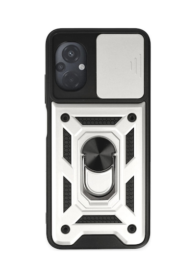 Xiaomi Poco M5 Kılıf Pars Lens Yüzüklü Silikon - Gümüş 0.2M-Çok Renkli