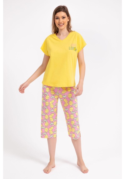 Arnetta Cute Lemon Sarı Kadın Kapri Takım 5274-28892 Sarı