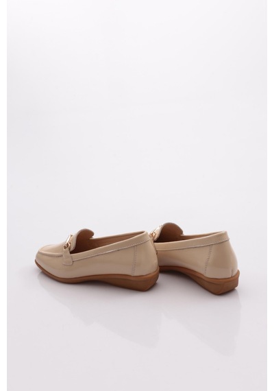 Dgn 3102 Kadin Aksesuarli Loafer Ayakkabi Vizon Rugan