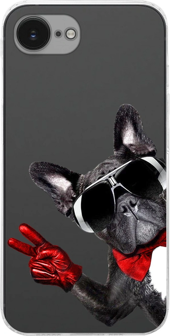 Apple Uyumlu iPhone 16e İle Köpek 2 Baskılı Kamera Korumalı Şeffaf Kılıf