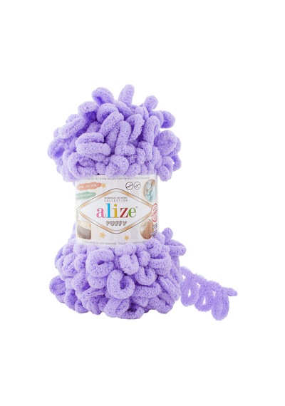 15 Adet - 3 Paket -788 Lavanta Puffy El Örgü Battaniye Panduf Atkı Hırka Paspas İpliği
