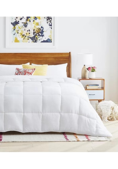 Microfiber Çift Kişilik Yorgan Kapitone Yıkanabilir Mevsimlik Mik Beyaz