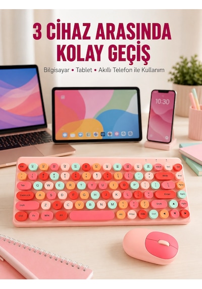Mey İthalat Bluetooth Klavye Ve Mouse Kombinasyonu Usb Alıcılı, Kompakt, Uzun Ömürlü Yeni Nesil Diğer