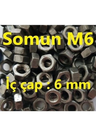 M6 Somun İç Çap:6mm - 50 Adet