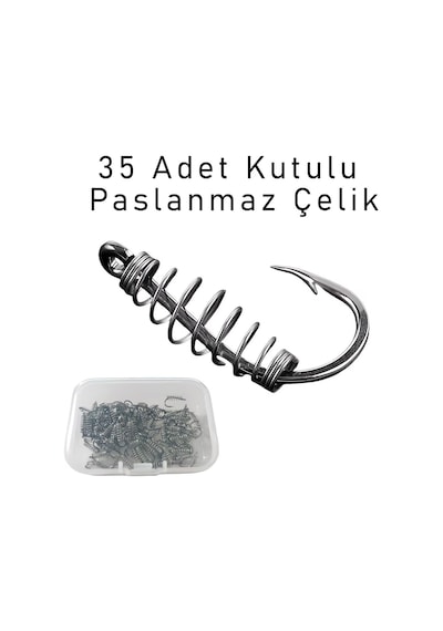 Valkyrie 35 Adet Yaylı Balık Kancası Seti Paslanmaz Çelik Hazneli Yem Tutucu Olta İğnesi 5- 11 Genel