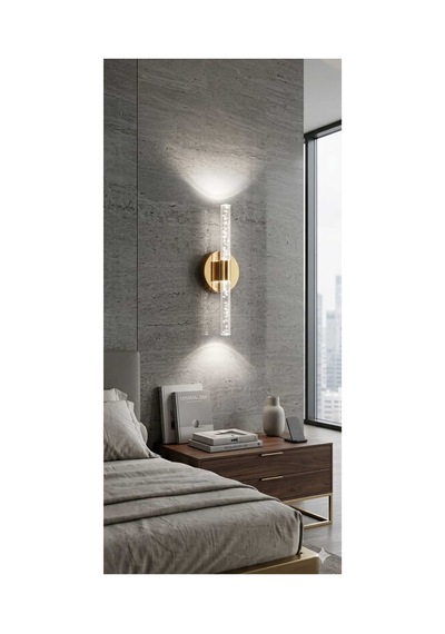 Bubbleflux Small 31 Cm Modern Tasarım Led Aplik - Duvar Lambası - Gold - Elektrikli - Kumandalı - Beyaz Led Gold Elektrikli Kumandalı