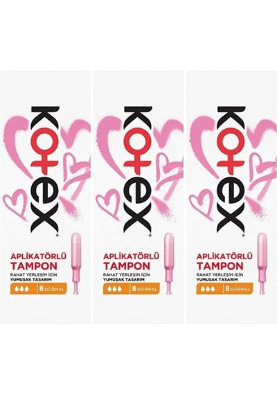 Kotex Aplikatörlü Tampon Normal 24 Lü Set 3pk 8