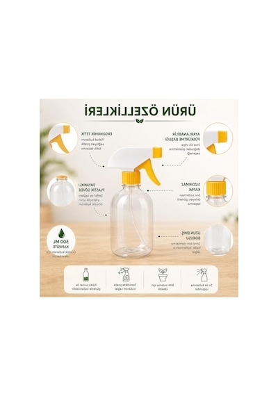 500 Ml Çok Amaçlı Kullanıma Uygun Boş Sprey Şişesi