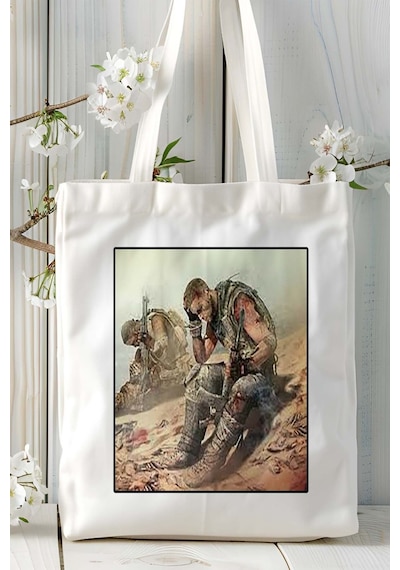 Art Hediye The Line Oyun Baskılı Omuz Çanta Kişiye Özel Model 4 Çok Renkli
