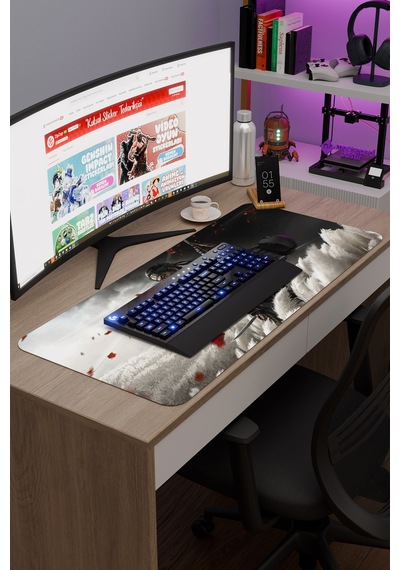 Ghost Of Tsushima Kaymaz Dikişli Kauçuk Oyuncu Mousepad V2 - 90x40 Xxl Gaming Mouse Pad Fare Altlığı