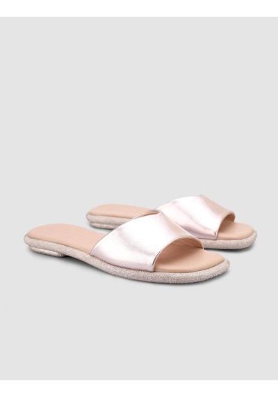 %100 Hakiki Deri Pembe Kadın Terlik Pembe
