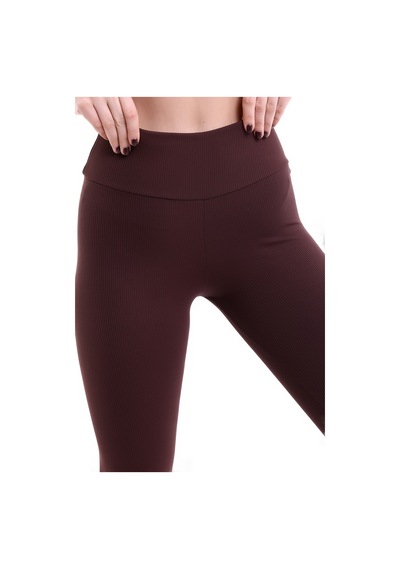 Winmoda34 Şardonlu Fitilli Kadın Termal Tayt Kahve